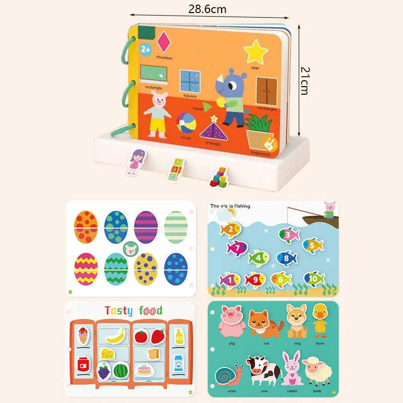 Cicha zajęta książka Montessori Toys for Toddler Preschool Activity Binder Zajęty zarząd Autism Wczesna edukacyjna uczenie się zabawek dla dziecka279065524