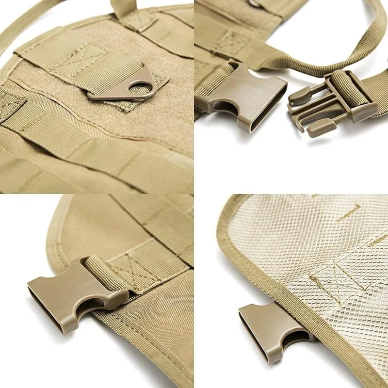 Colliers de chien laisses harnais militaire selle avec sac de poche gilet de formation pour animaux de compagnie collier souple accessoires réglables pour petit Medid301S