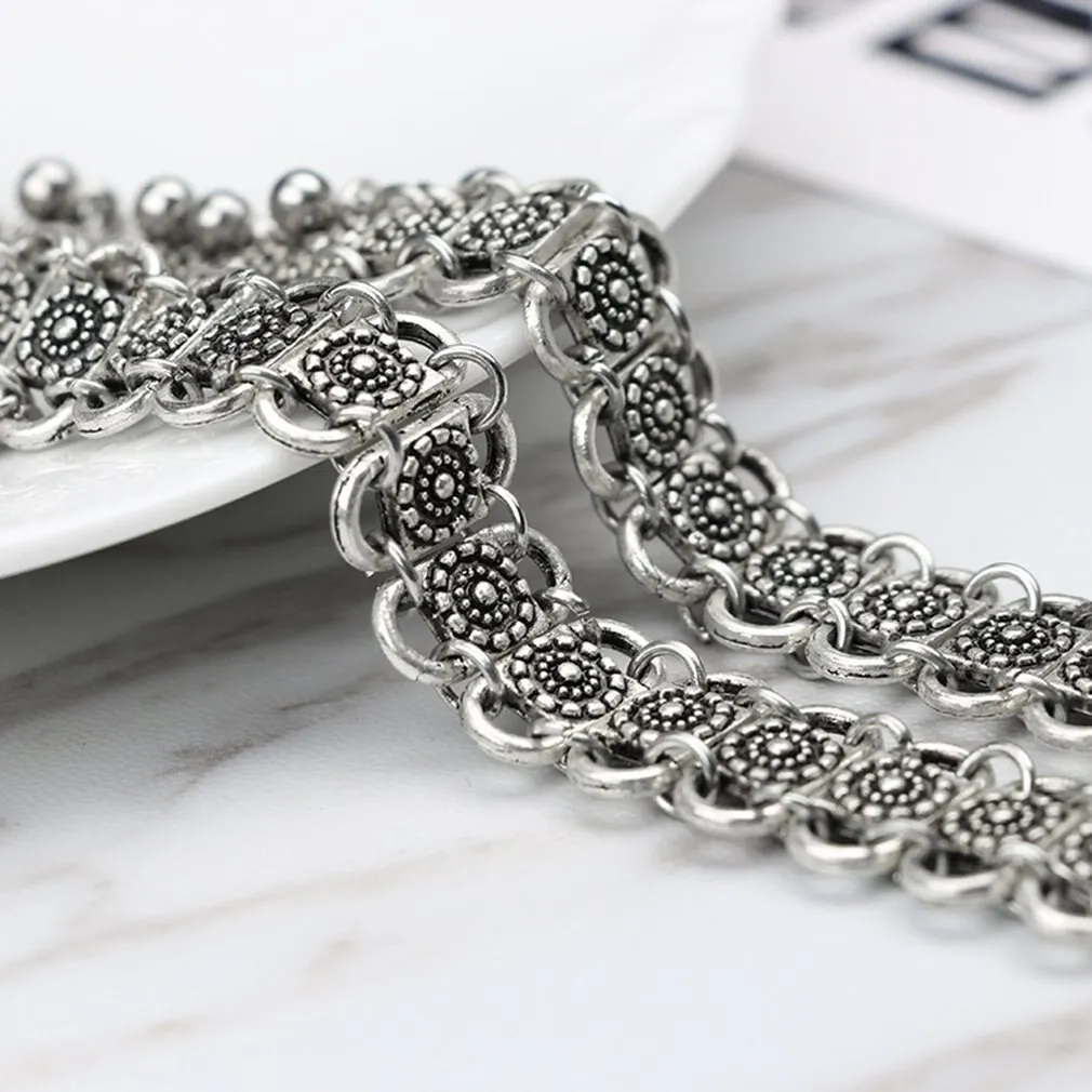 Bohemian Bells Tassel uttalande halsband vintage silver färg choker halsband charm smycken turkiska indiska gypsy j0312