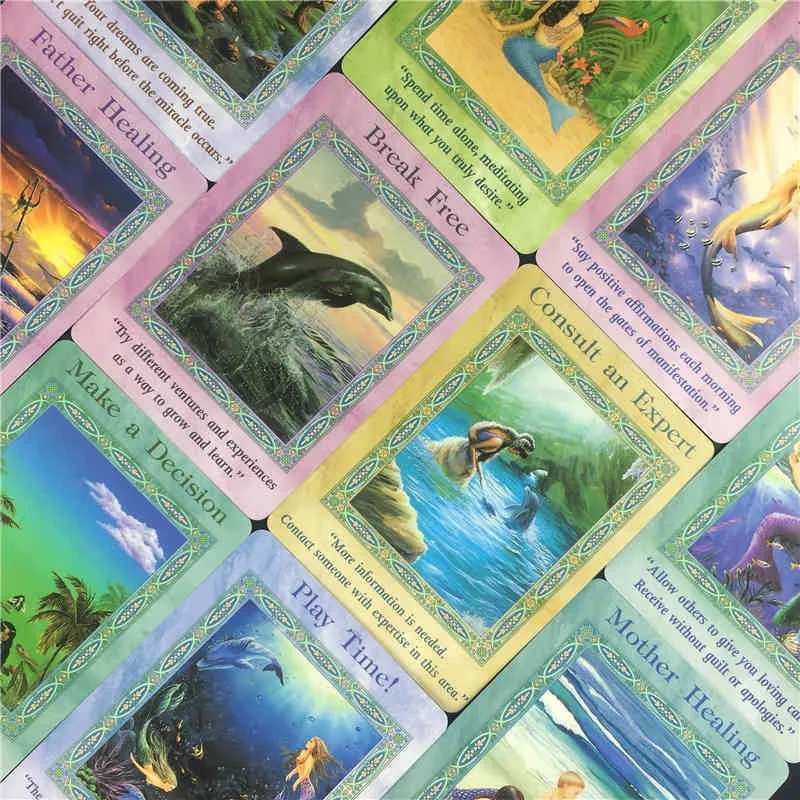 Magical Mermaids And Dolphin Oracles Versione inglese Tarocchi Carte da gioco Divinazione Destino Giochi da tavolo l'intrattenimento