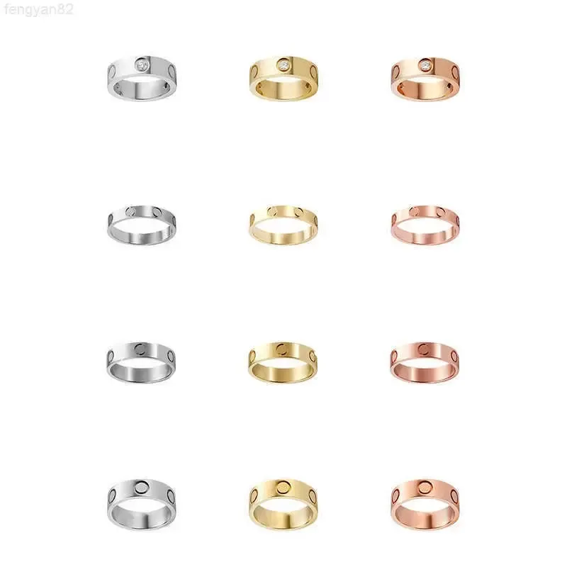 Pierścienie zespołowe projektant pierścionka zaręczynowa biżuteria Rose Gold Sterling Srebrny tytanowy Diamentowe Diamentowe Pierścienie Niestandardowe dla mężczyzn kobiety Teen2293