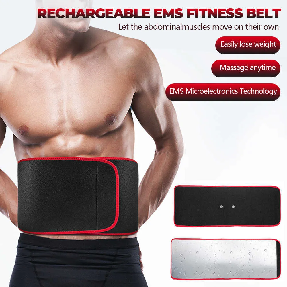 EMSフィットネストレーナーベルトLED表示電気筋肉刺激装置腹部筋肉ステッカートレーニングデバイスホームジムリファレンジ可能