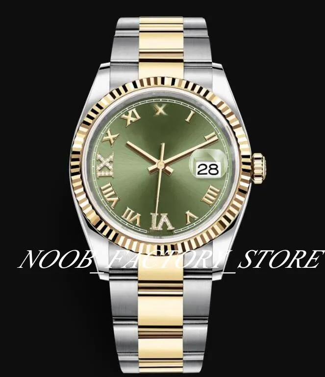 7 modèles de montre d'usine modèle date 36 mm bracelet en acier or rose bicolore 2813 calendrier de mouvement automatique montres cadeaux pour hommes originales 270G