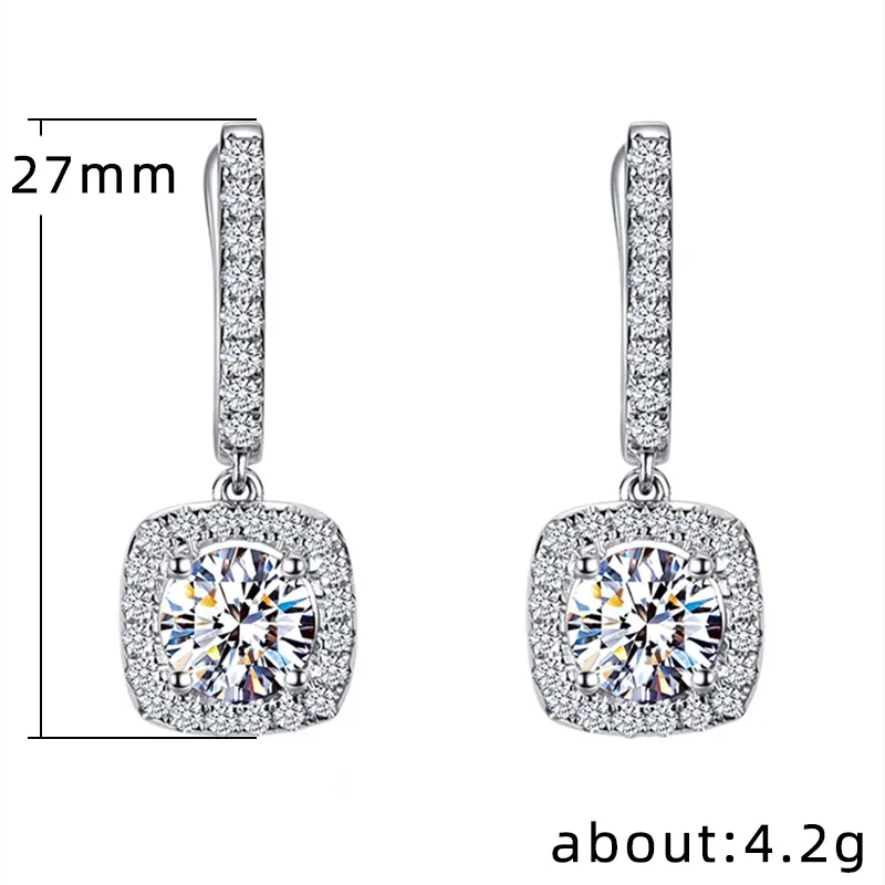 Trendy Halo Real 925 Sterling Silver Stud Earings Jóias de moda para mulheres Presente de aniversário inteiro E6576344048