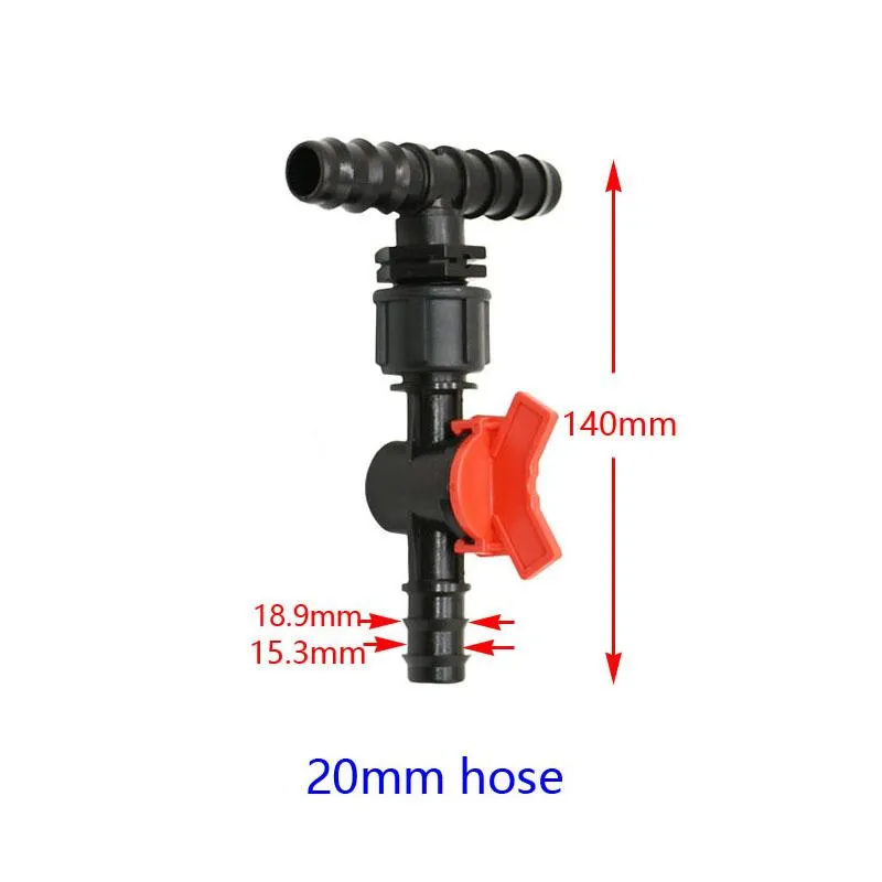 T-type 1 2 3 4 tuyau d'arrosage té séparateur d'eau connecteur de robinet 3 voies Pe tuyau Joint goutte à goutte raccords d'irrigation 1 pièces Watering210t