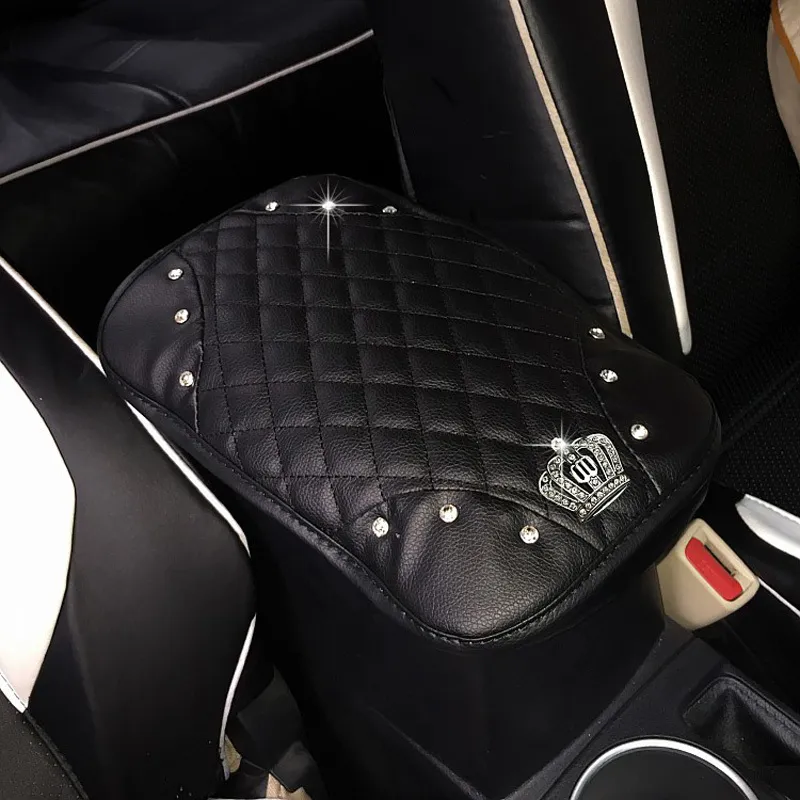 Crown-with-Crystal-Rhinestone-Car-Armrests-Cover-Pad-PU-Leather-Vehicle-Center-Console-Arm-Rest-Box1