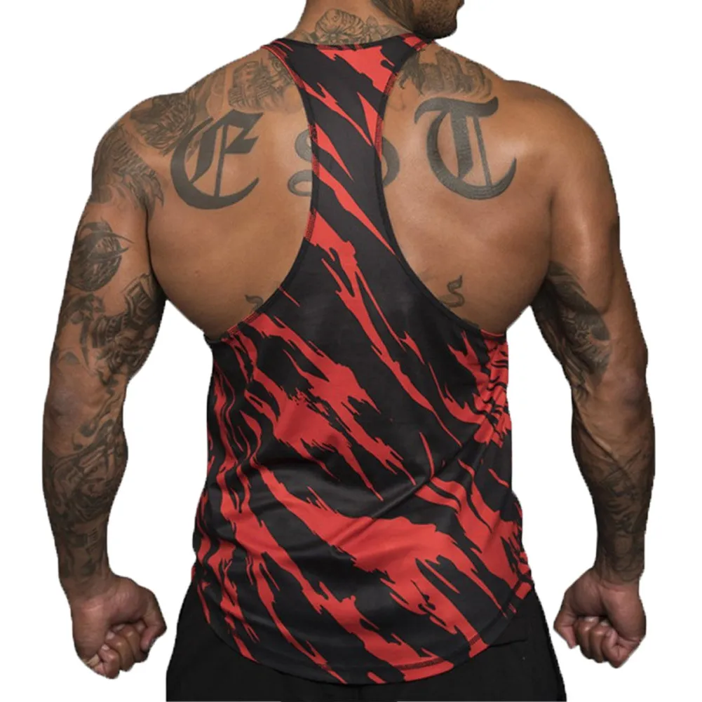 Gym hommes musculation camouflage sans manches simple débardeur Muscle Stringer athlétique Fitness gilet hauts vêtements d'été 211S