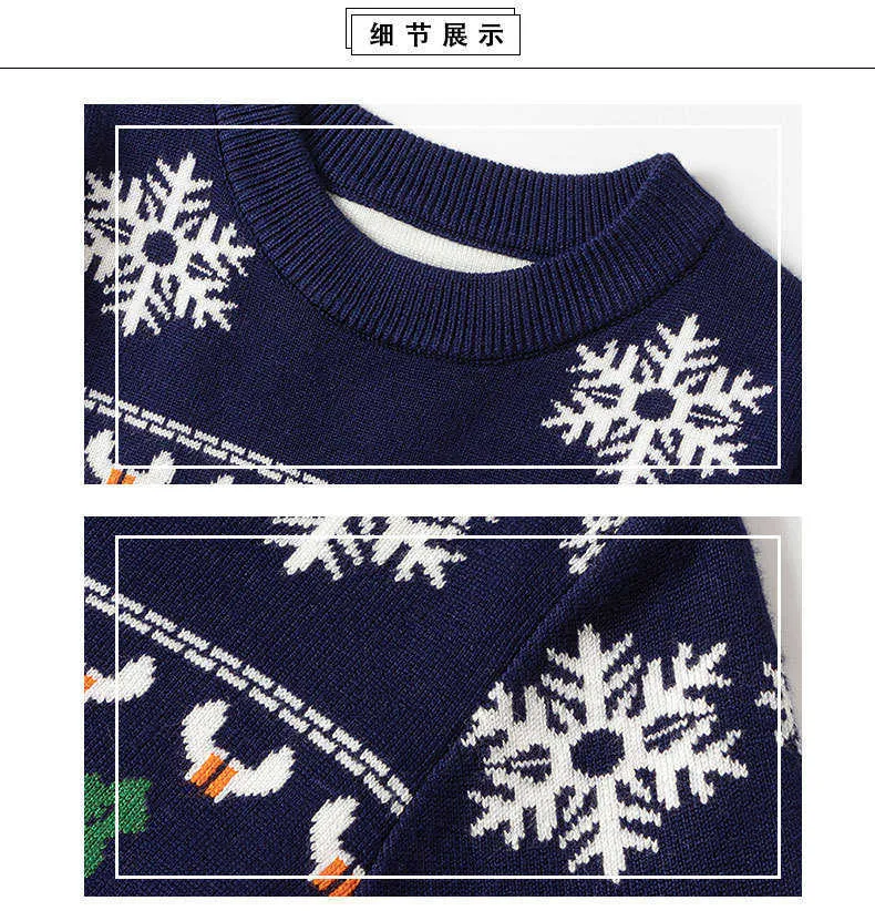 Christmas Children Sweaters Clothes Knitted X-mas Girls Boys Sweater Pullover Cotton Toddler Kids Pullover Bottoming Knitwear Y1024