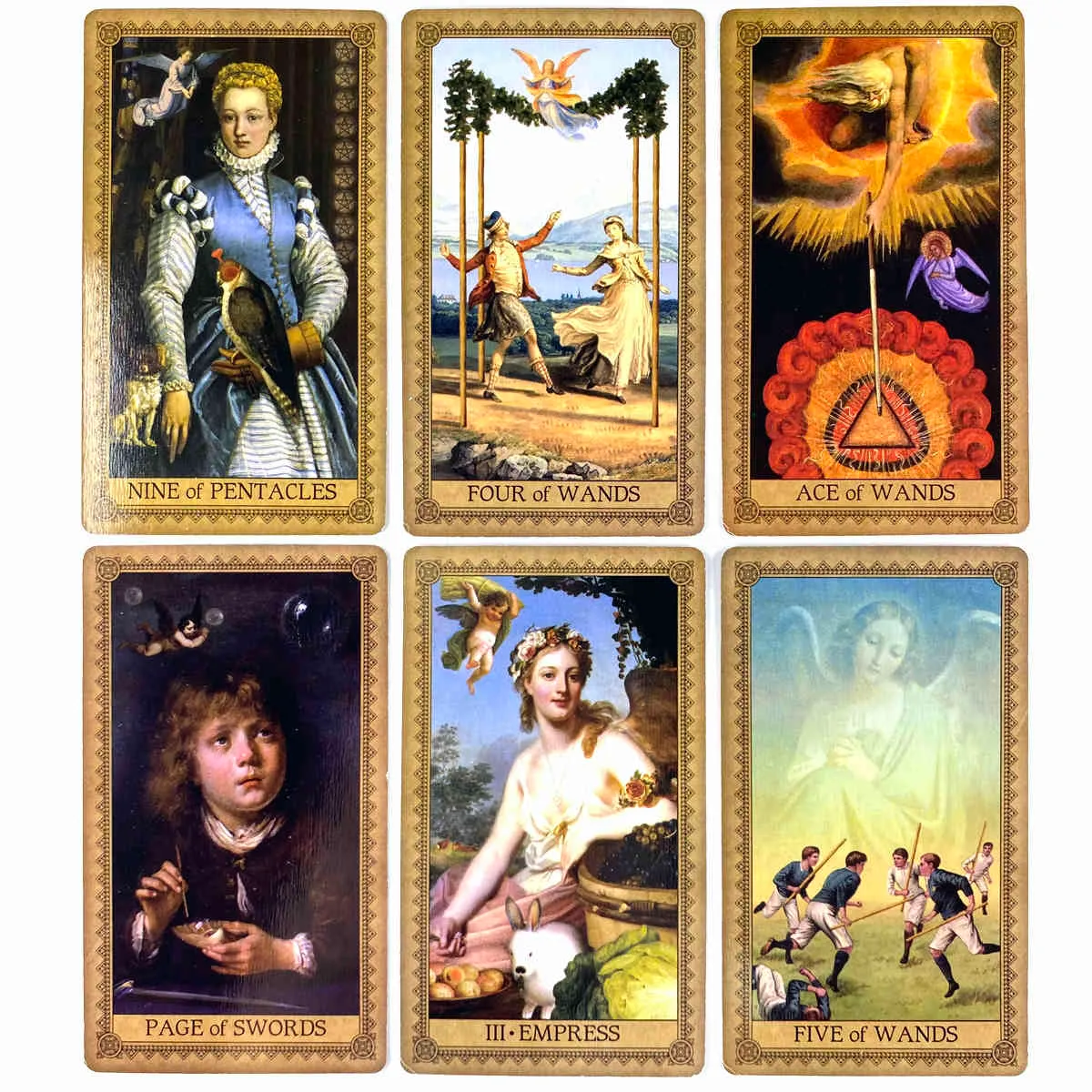 Einfluss der Engel Tarot-Deck Freizeit-Party-Tischspiel Hochwertige Wahrsagerei-Prophezeiungs-Orakel-Karten mit Reiseführer