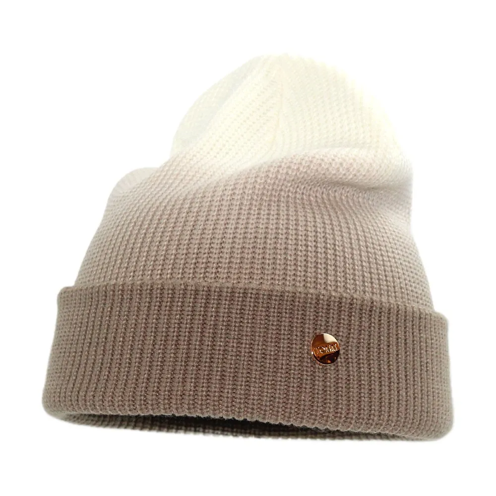 Gradient Color Small logo Knitted Caps 2021 Autumn/winter Dome Warm Wool Hat Cover