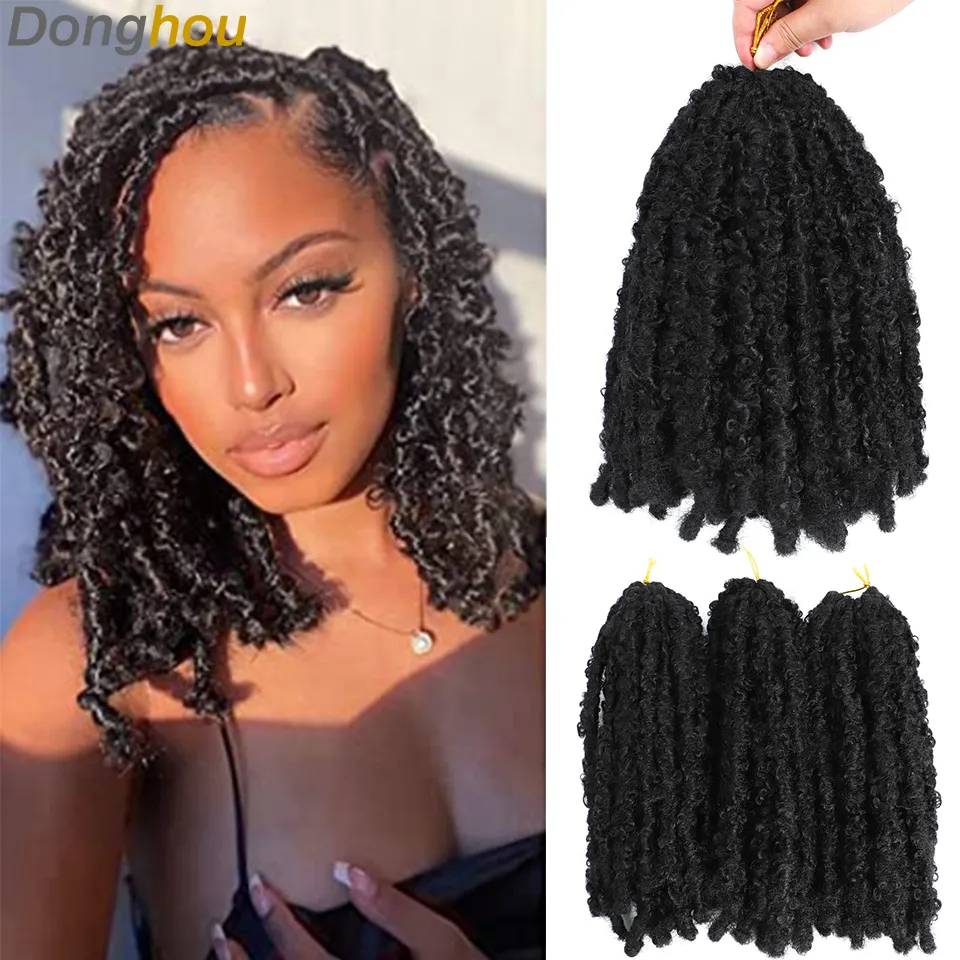 Distressed Butterfly Locs Crochet Cheveux Synthétique Tressage Cheveux Faux Locs Crochet Tresses Pré Boucle Messy Meches Serrures Papillon 2021 mode