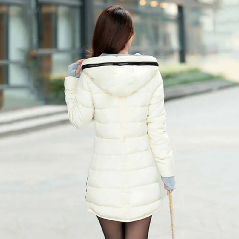 Veste d'hiver femmes grande taille femmes vestes et manteaux femme coton rembourré longue Parka coréen à capuche Chaqueta Muje  [] // 211018