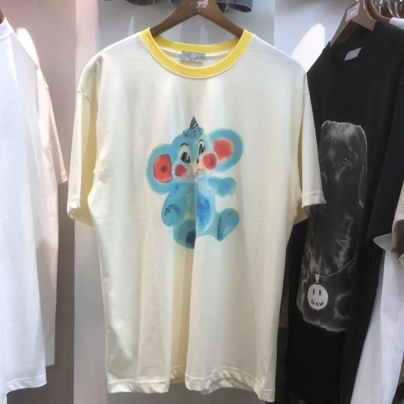 メンズTシャツWE11ドーン半袖Tシャツ2021新しい動物パターンカラーブロッキングボトムシャツ夏の夏