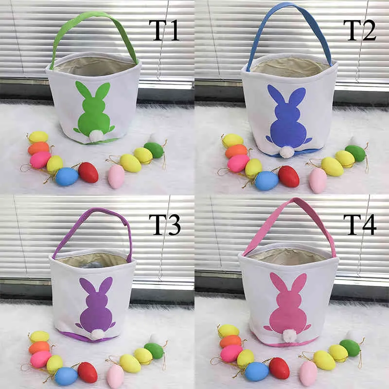 Fabrik / Ostern Korb Häschen-Ohren Taschen Kinder Süßigkeiten Geschenk Ei Jagdbeutel Fröhliche Ostern Tag Party Dekoration Tote Bag 210326