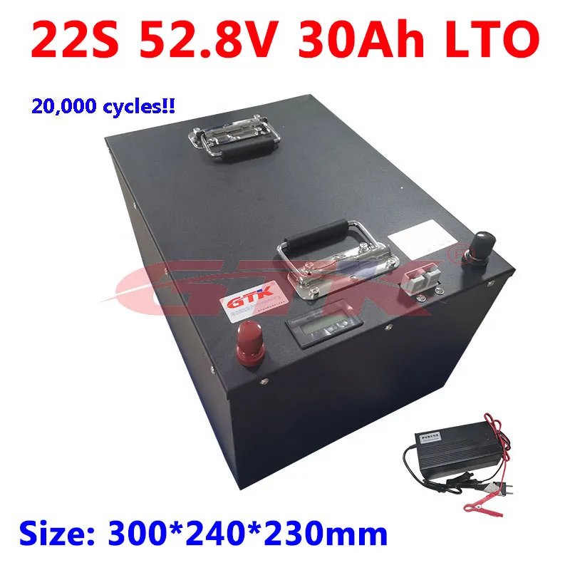 LTO 22S 52.8 V 30AH Lityum Titanat Şarj Edilebilir Pil Paketi 2.4 V Hücre BMS ile 48 V 52 V Güneş Depolama Golf Arabası + 5A Şarj