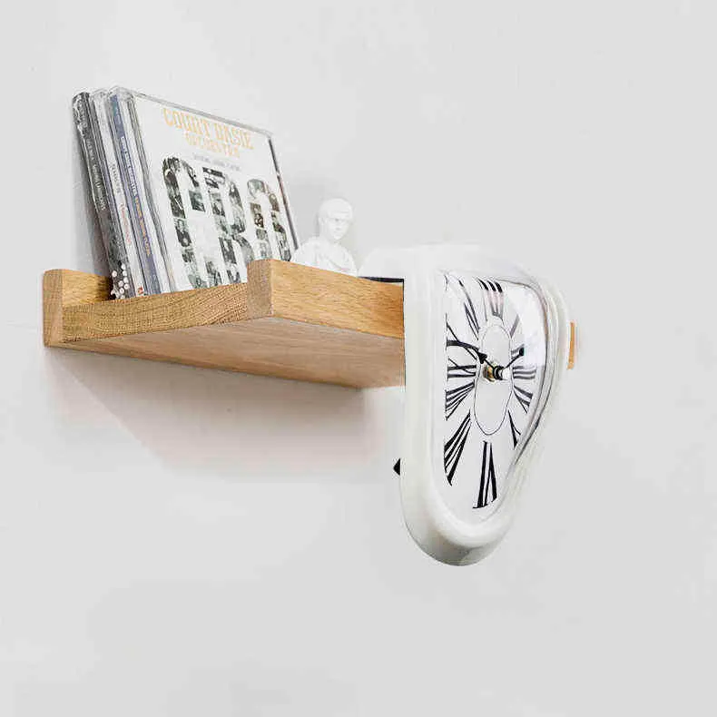 Surreal topione Twisted Roman cyfrowy zegar ścienny Surrealizm Salvador Dali styl Zegar ścienny Niesamowite Wystrój Domu Prezent H1230