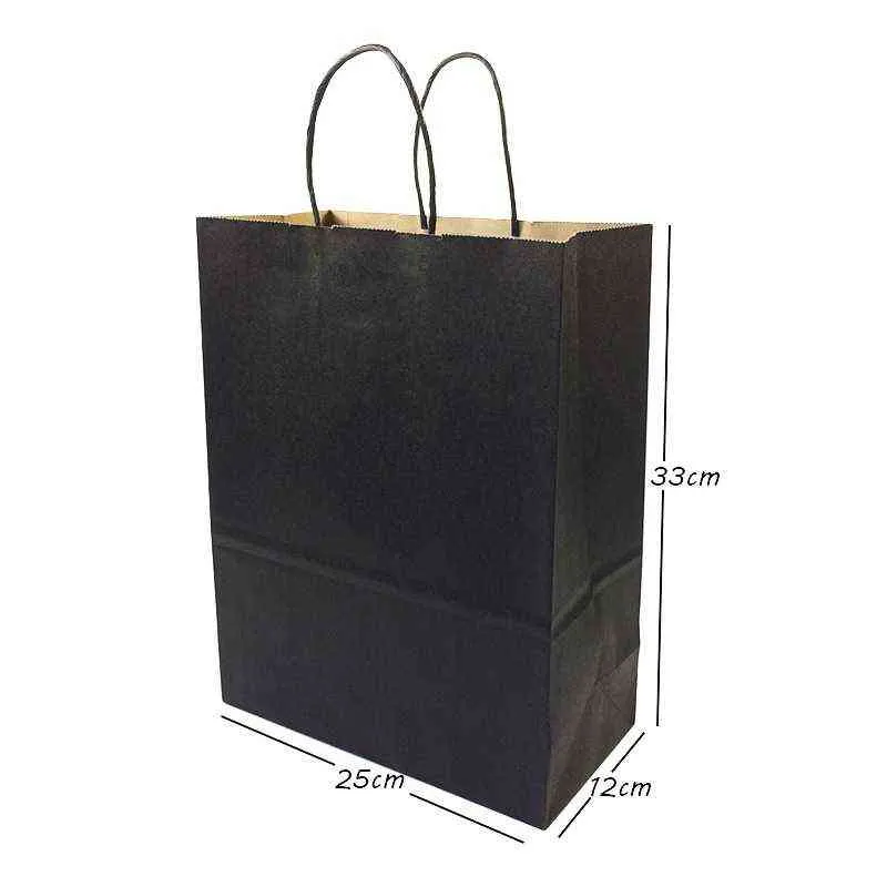 sacs-cadeaux avec poignées sacs en papier noir haut de gamme multifonctions 6 taille sac de Protection de l'environnement recyclable 211108
