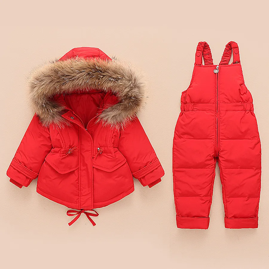 Children's Down Jacket Trouser Set Boys 1-4 Years Girls Thick Baby Eiderdown Winter Suit