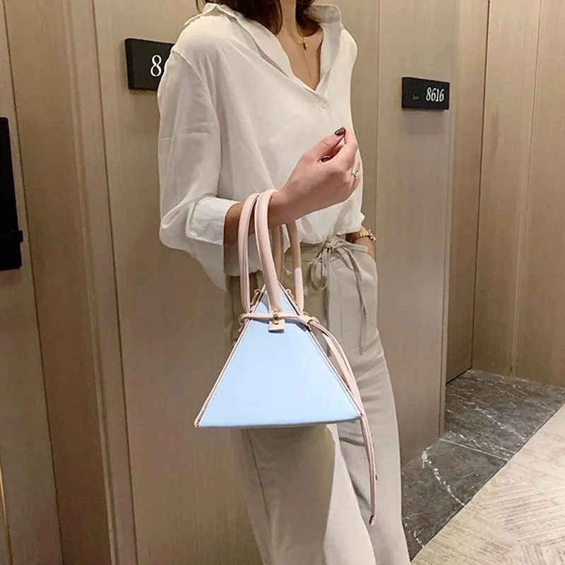 Designerska skórzana torebka mini trójkątne kobiety torebka ręczna torba lady