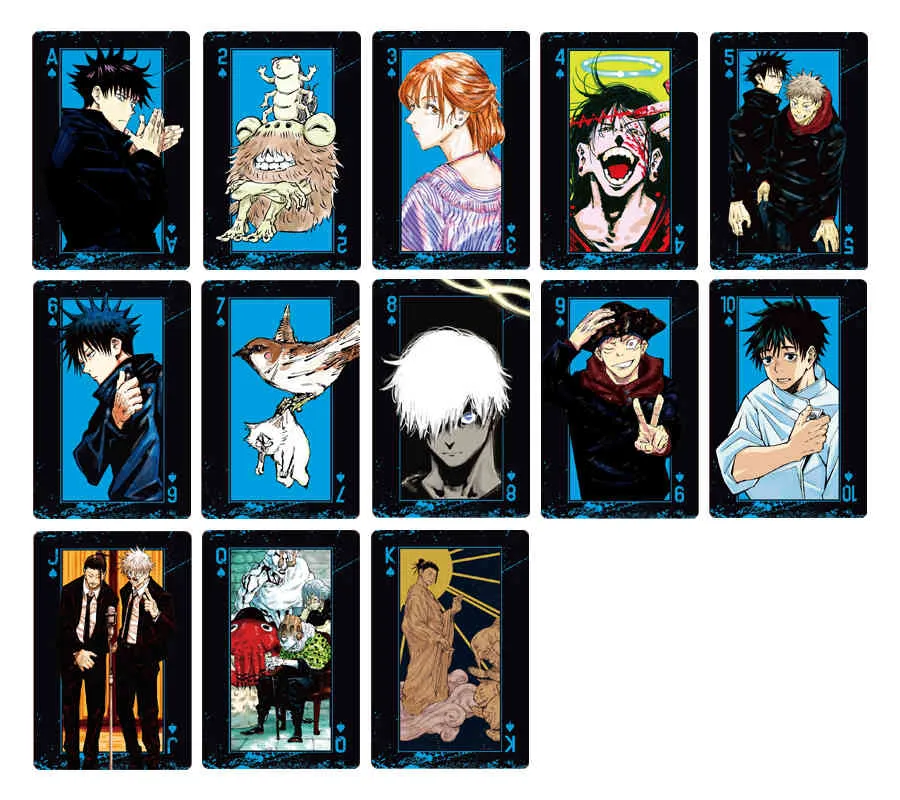 Jujutsu Kaisen Carte da gioco Poker olografico di alta qualità Anime giapponesi Prodotti correlati Collezione di giochi di carte feste