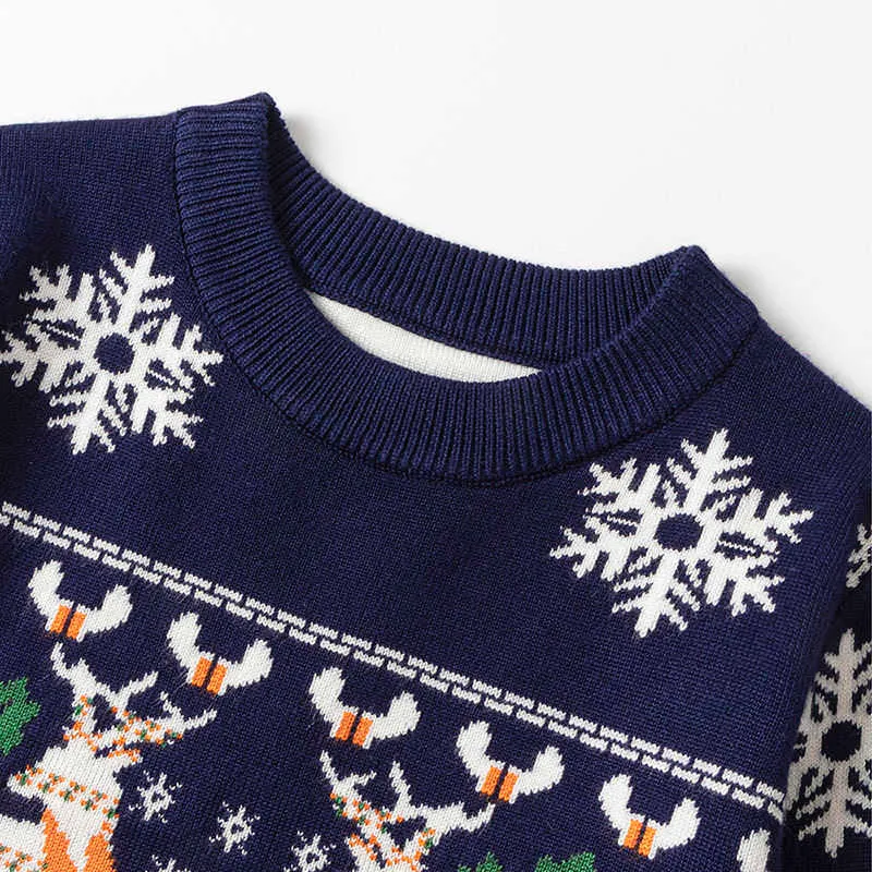 Christmas Sweater For Boys and Girls Knitted Clothes Pullovers Red Christmas Tree Snow Deer Children's Clothing Knit Sweaters Y1024