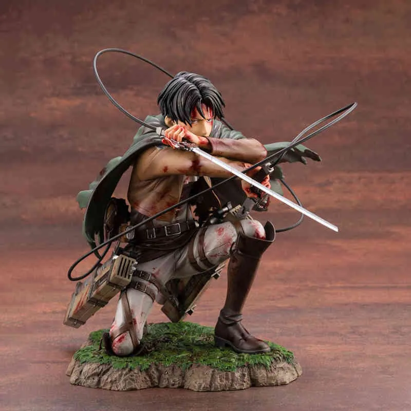 Anime Attaque sur Titan Artfx J Levi Renewal Package Ver. PVC Action Figure Anime Figure Modèle Jouets Collection Poupée Cadeau X0522