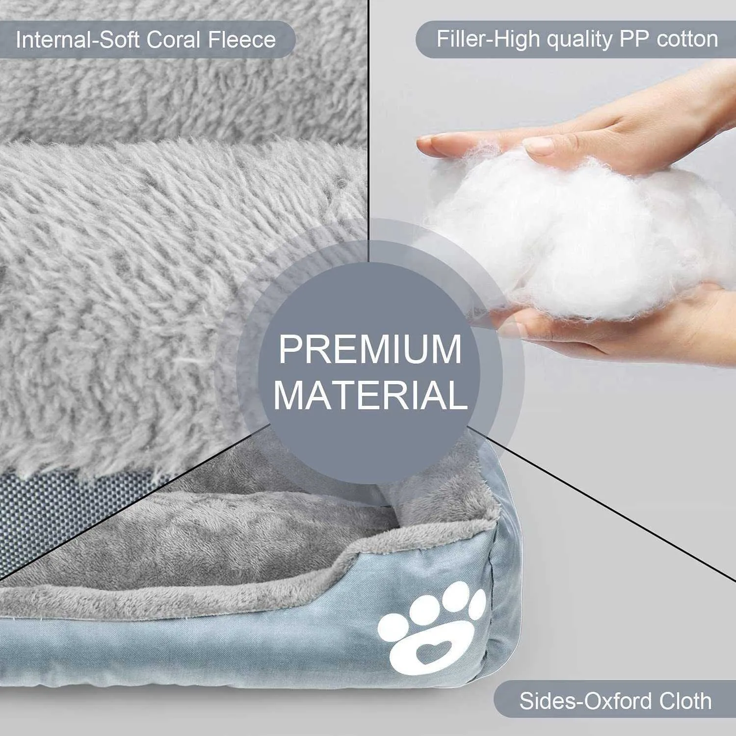 XXL Pet Dog Bed Sofa Soft Tvättbar Korg Höst Vinter Varm Plysch Pad Vattentäta Bäddar För Stor S 211021