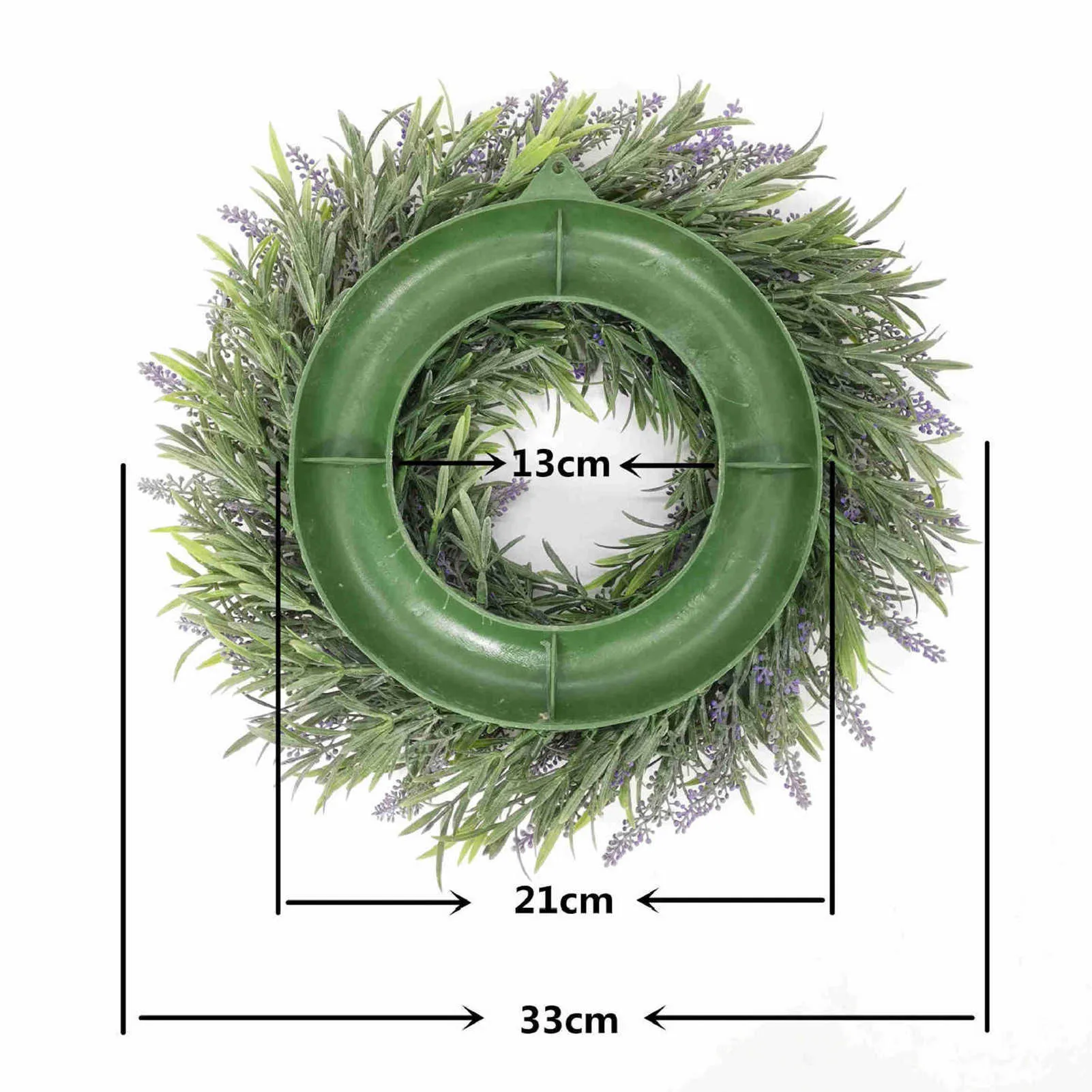 ラベンダーの花輪手作りDIYナチュラルラタンバレンタインデーの造花の花輪の休日の家具の装飾y0901