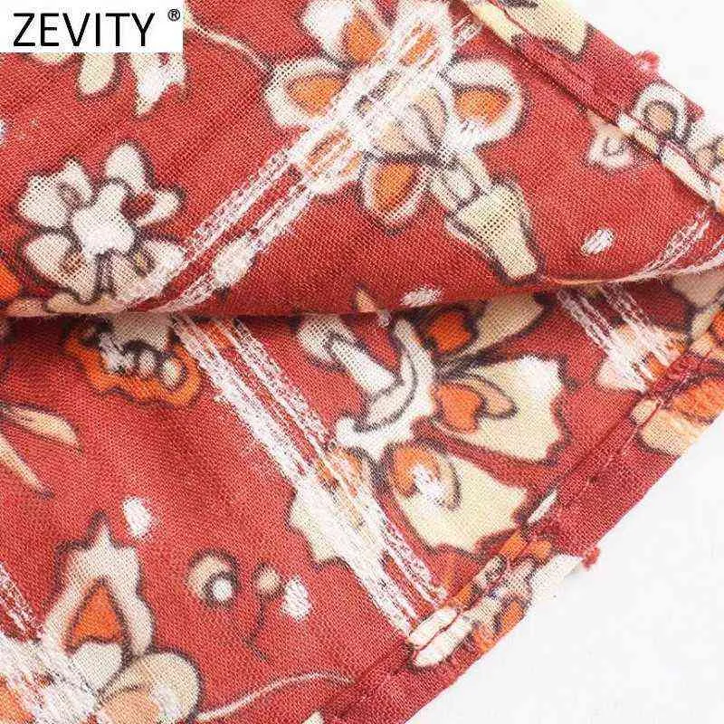 ZEVITY femmes doux imprimé fleuri presse conception plis décontracté mince Mini robe femme Chic à manches longues marque fête Vestidos DS9057 Y1204