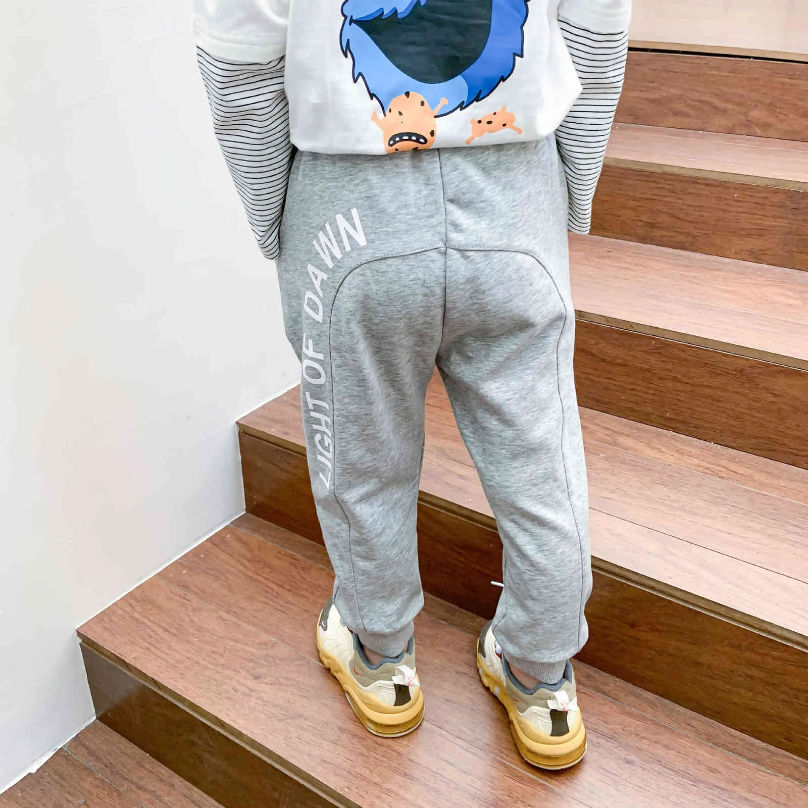 Boys girls letters printed casual sports trousers Autumn children fashion sweatpants 210508