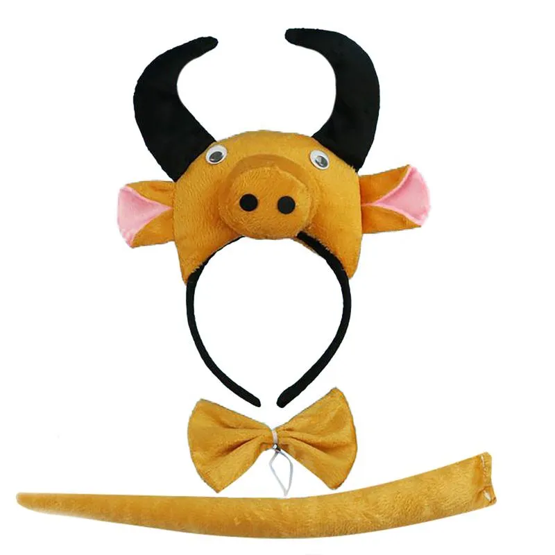 Hårtillbehör barn vuxna ko mjölk horn öron pannband djur cosplay kostym band födelsedag fest rekvisit bröllop baby shower haib227o