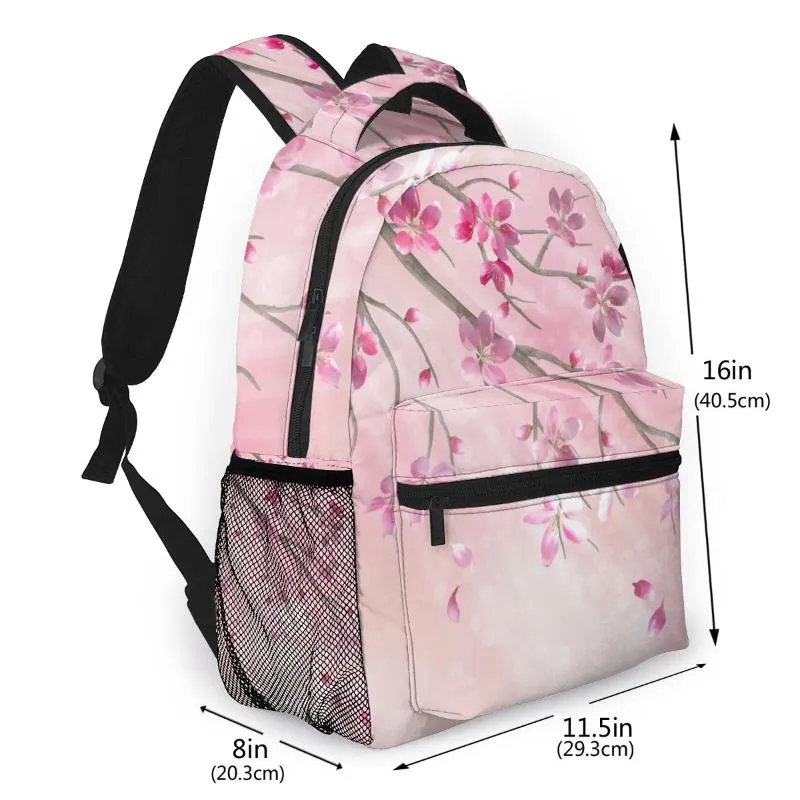 Style Backpack Boy Teenagers Nursery School Bag Spring Tree Branch Cherry Blossom Back To Bags2299