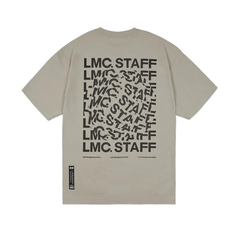 T-shirt à manches courtes et col rond pour homme, hanche électrique, LMC STAFF 20FW, tous les employés, impression tourbillon, ample, 2021