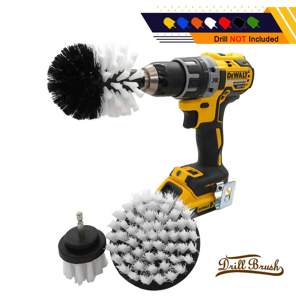 Electric Brush Attachment Set for Leather and Upholstery Sofa Wooden Furniture Car Bathroom Auto Wheel Cleaning