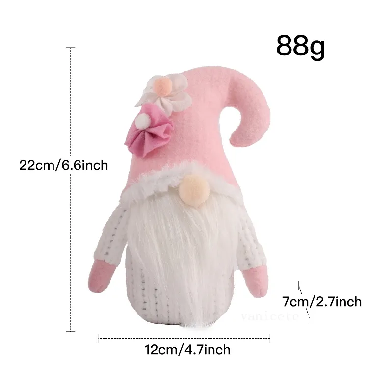 Valentine Day Party flower Faceless Gnomes Handmade Plush Gnome Doll for Home Office Shop Tabletop Decor Kids Toys T2I53182