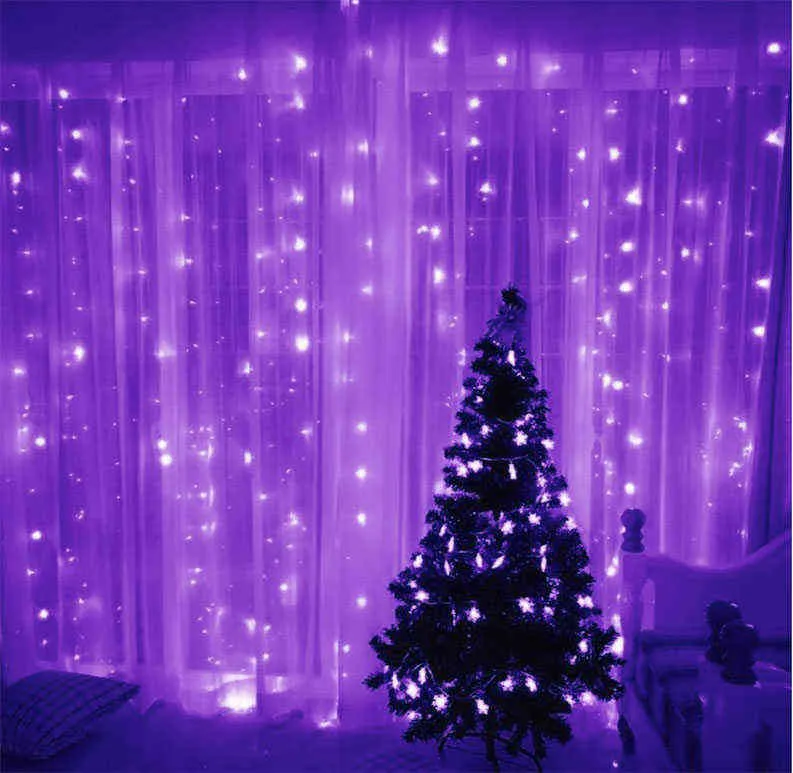 10M 100 LED Halloween String Lamps Filo nero Arancione Viola Colore Vacanza Ghirlanda Decorazione Lucine la decorazione domestica 211104