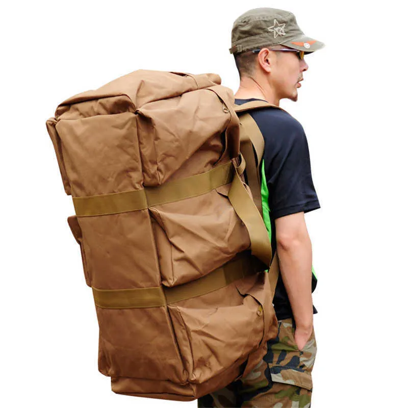 70L Duża torba pojemność Mężczyźni Wojskowy Tactical Plecak Odkryty Sport Camping Torby męskie Plecak Plecak Podróży Y0721