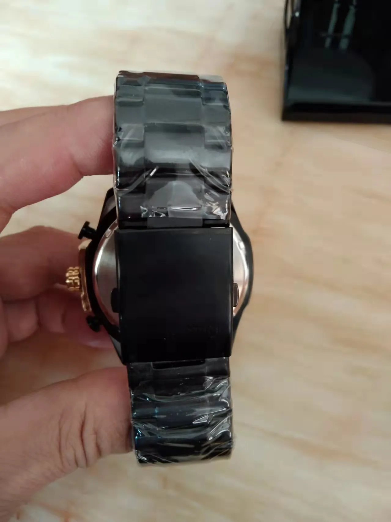 Relógio masculino de luxo dz4318 grande mostrador de aço inoxidável quartzo com calendário relógios de pulso montres pour hommes210h