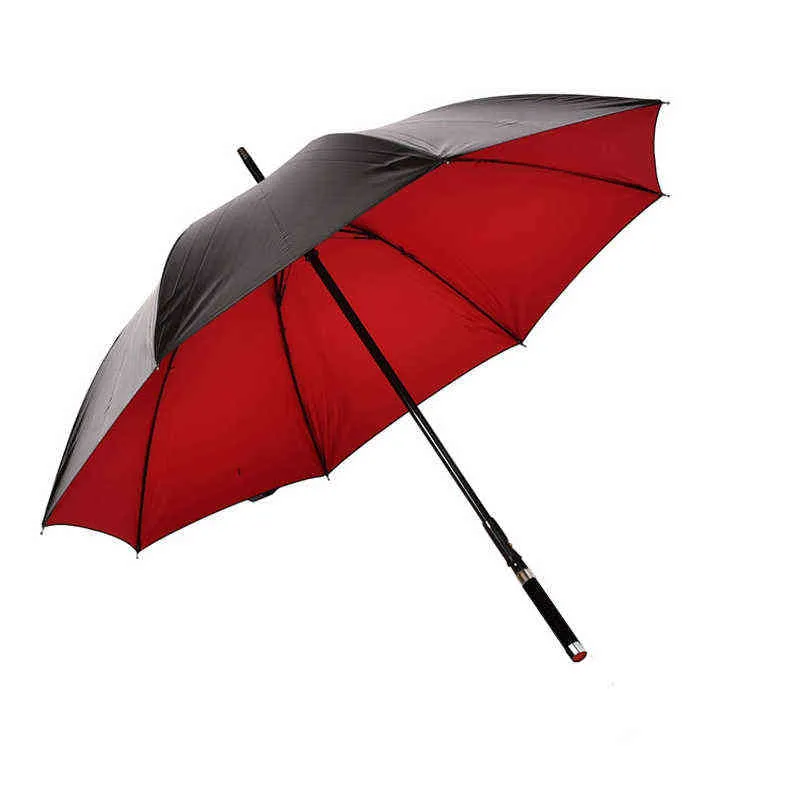 Schwerthaken-Stock-Auto-Regenschirm für Unternehmen, schwarzer Herren-Regenschirm, starker langer Griff, Kreativität, winddicht, Samurai-Regenausrüstung, LL H123749962