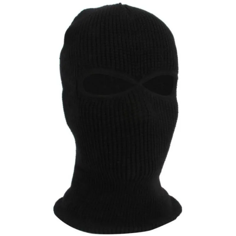 Winter Balaclava 2 3 Hole Full Face Mask Cap Knitting Motorcycle Shield Outdoor Riding Ski Mountaineering Head Cover Cycling Caps 227b
