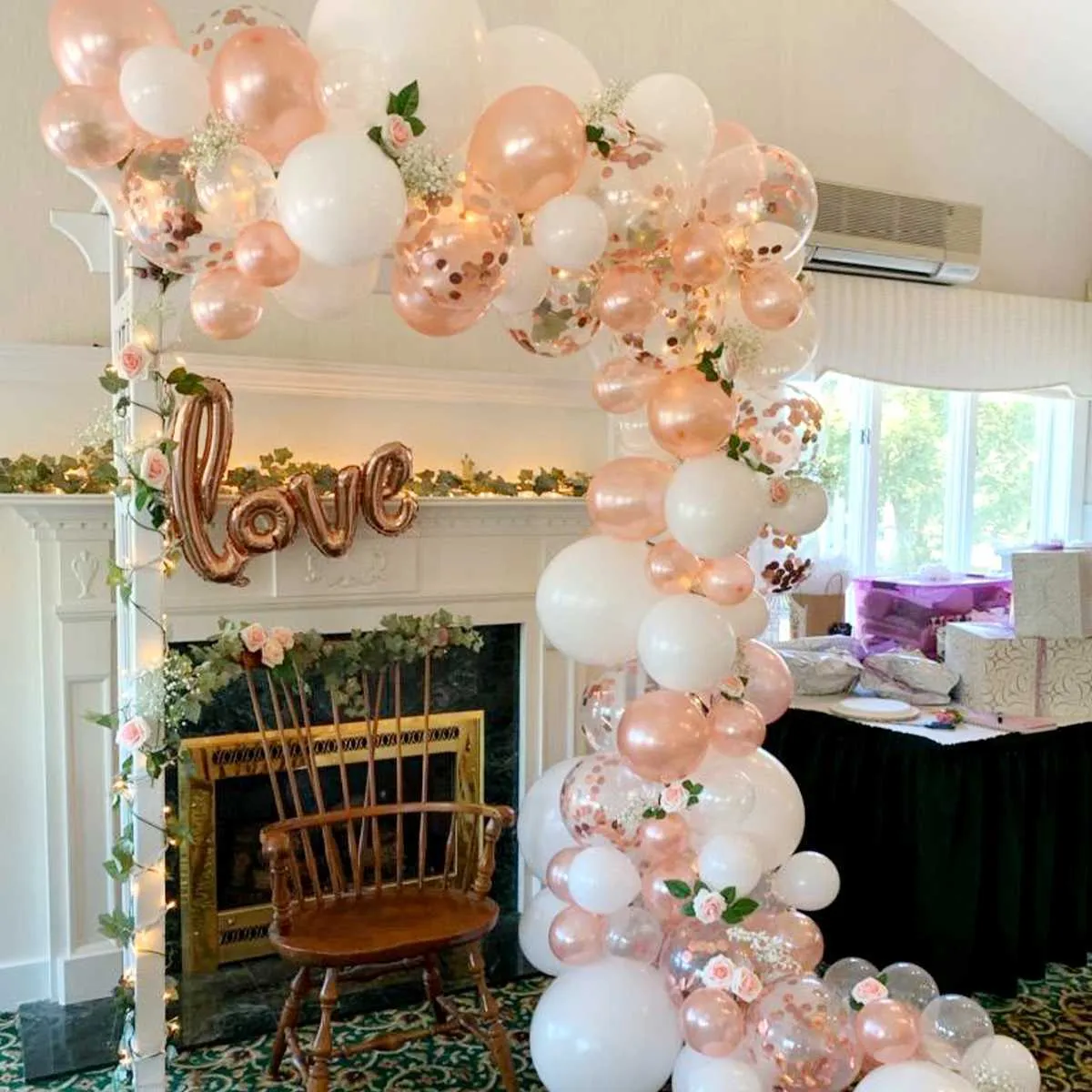 Macaron Peach Pink Balloon Garland Arch Kit Matrimonio Compleanno Decorazione feste Bambini Globos Oro rosa Confetti Latex Ballon 210626