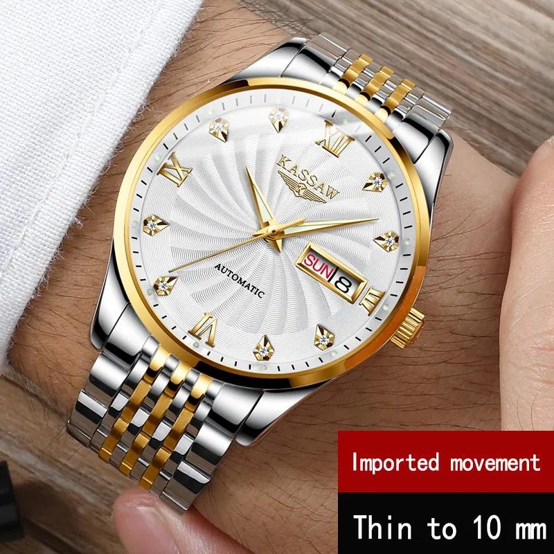 Schweiz Mechanische Uhr Männer Handgelenk Sapphire KASSAW Wasserdichte Uhren Männlich Relogio Masculin Armbanduhren310K