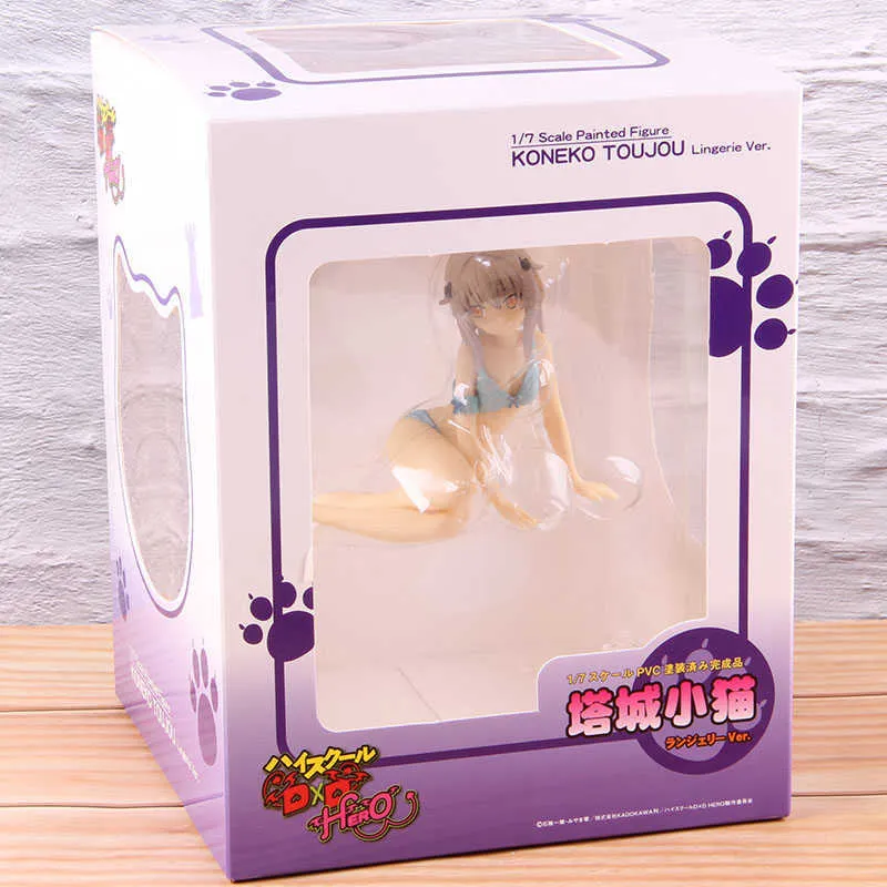 Anime High School DXD Hero Ação Figura Toujou Koneko 17 escala Coleção PVC Modelo de brinquedo Koneko Toujou Lingerie ver Q07223552159