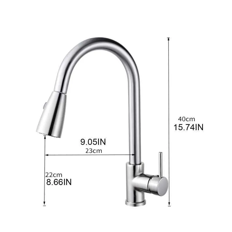 USA / Storbritannien / RU / EU / AU Rostfritt stål Bathroomatte Black Kitchen Faucet Deck Mounted Mixer Tap 360 Degree Rotation Stream Sprayer Nozz 210724