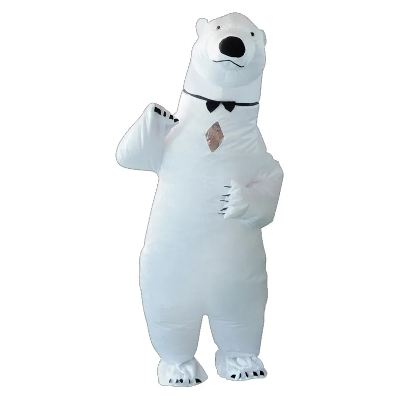 Costumes de mascotteParty Costume d'ours blanc gonflable adulte Costumes d'Halloween pour hommes Femmes Fantasy Blowup T-rex MascotMascot costume de poupée