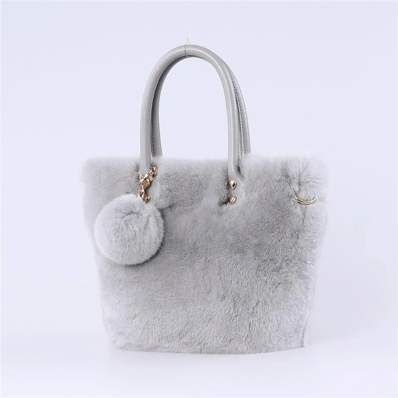 Bolsas de cintura 2021 Brand Women Winter Winter Rex Raabit Fur ombre