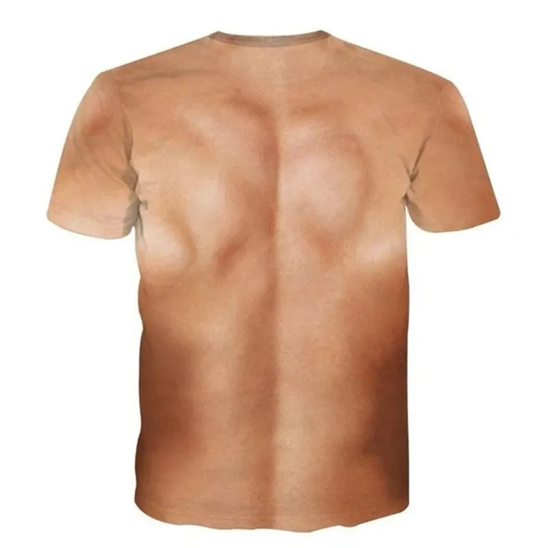 Muscle Tattoo Print T-Shirt Men Short Sleeve 3D Digital Printing T-shirt TT@88 210324