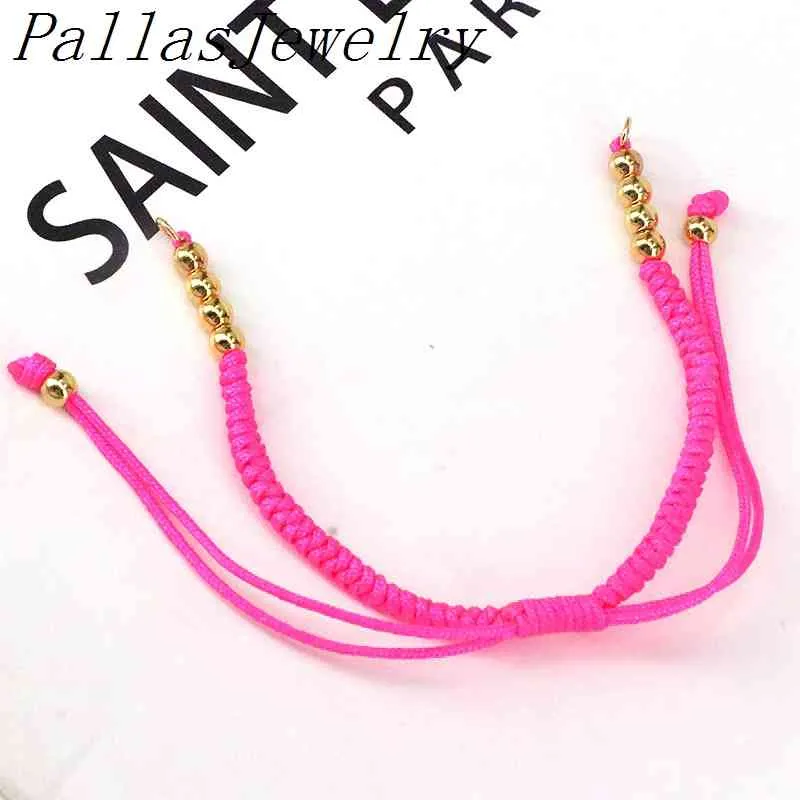 Mode Makramee Schnur String Gewinde Seil Kette Kupfer Perlen Einstellbare Ketten Für Frauen Charme Armbänder Herstellung