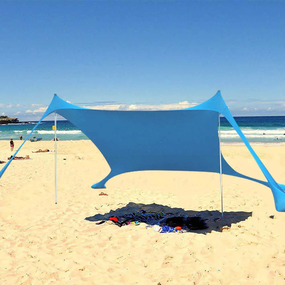 Rodzina Beach Sunshade Lekki Namiot Sun Shade Z Kotwy Sandbag Wygodne dla parków Outdoor Camping Dropshipping Y0706