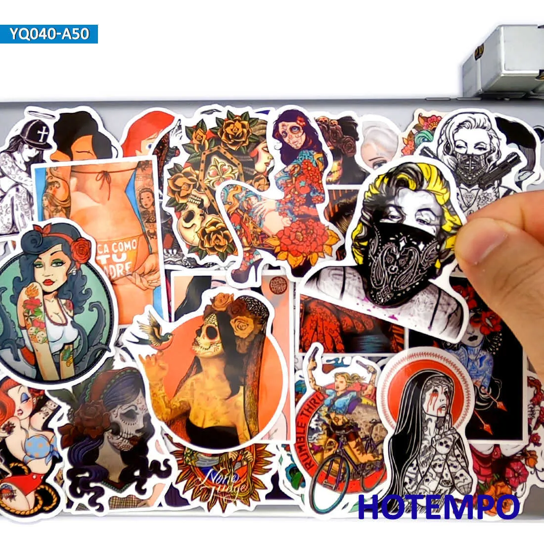 50 stks Sexy Schoonheid Tattoo Meisje Prinses Stijl Stickers Pack Voor DIY Telefoon Laptop Bagage Gitaar Skateboard Fiets Auto Anime Sticker Auto